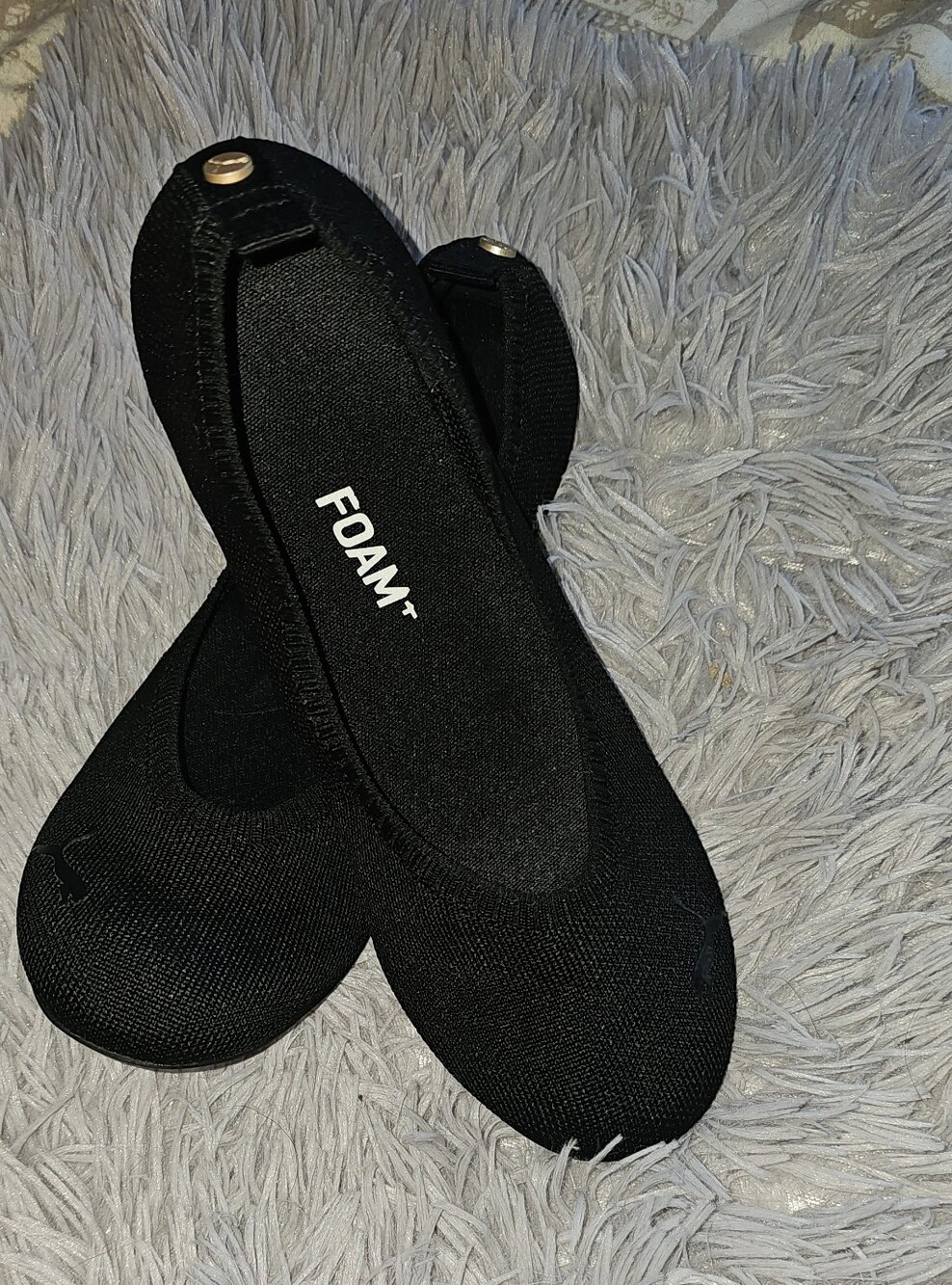 Puma Women's Black Slip-On Knit Flats